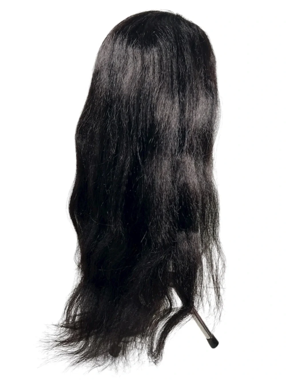 Natural Black Human Hair Kinky Straight V Part 24 Inch Wig